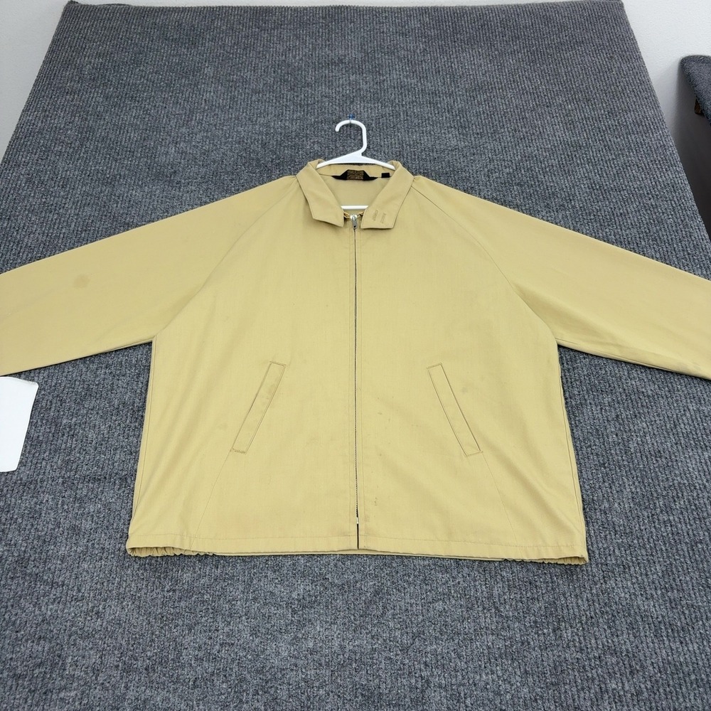 Vintage Sears Jacket Mens 42 Tan Perma-Prest Harrington Full Zip Retro Casual